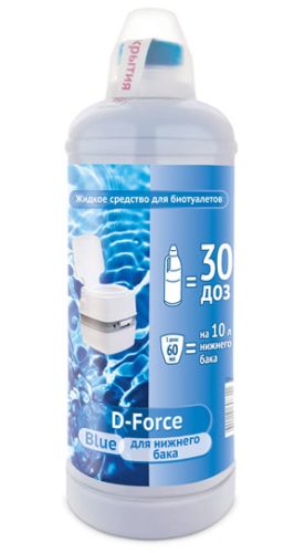 «D-Force Blue», жидкое средство для биотуалетов, для нижнего бака
