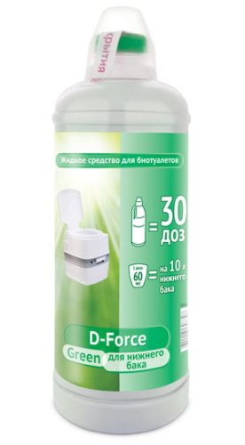 «D-Force Green», жидкое средство для биотуалетов, для нижнего бака